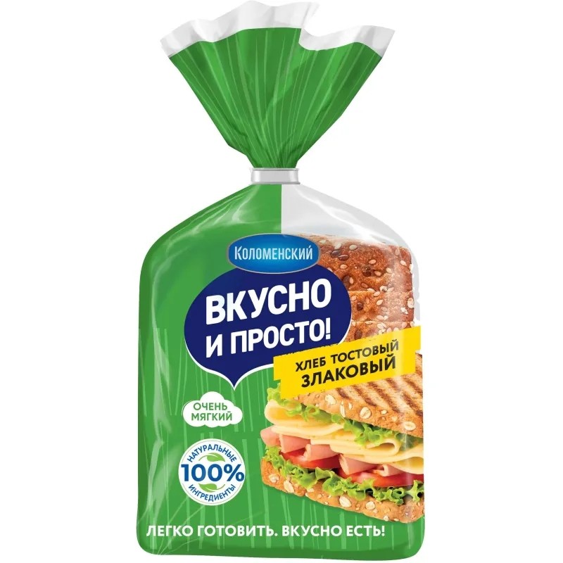 Хлеб Коломенский Вкусно и просто Тостовый злаковый 250г