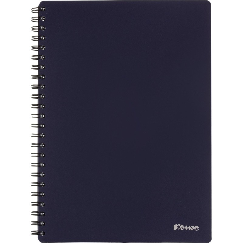 Бизнес-тетрадь Комус А5 100л, кл., обл.пластик, спираль, синяя Classic