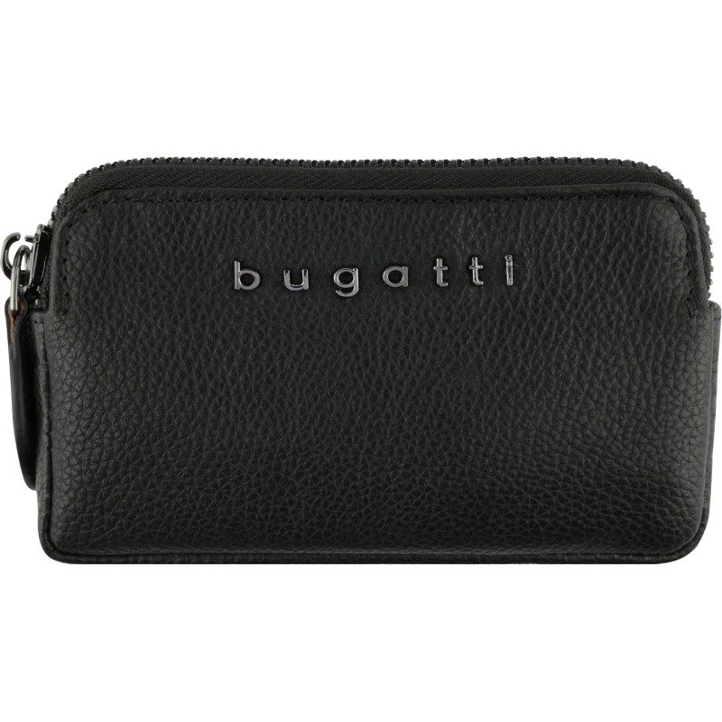 Ключница BUGATTI Bella, черн, воловья кожа/полиэстер, 12х1,5х7 см, 49482001