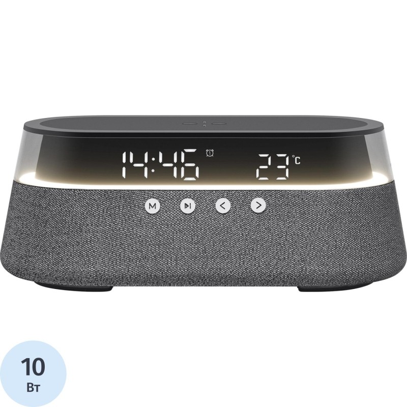 Акустическая система BBK BTA1212, 10Вт, LED, часы, б/п зарядка, черный