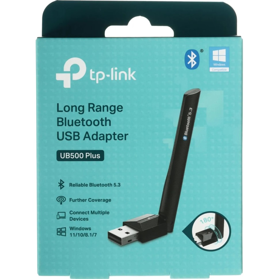 Сетевой адаптер TP-Link UB500 Plus BT 5.3 USB 2.0, 1 x внешняя антенна Сетевой адаптер TP-Link UB500 Plus BT 5.3 USB 2.0, 1 x внешняя антенна
