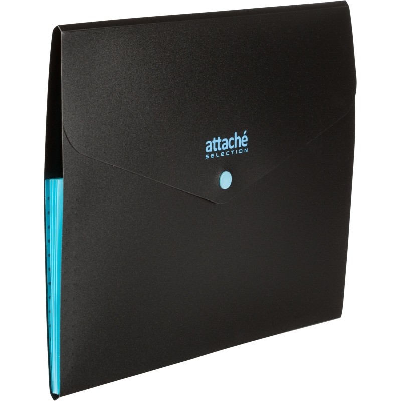 Папка органайзер на кнопке Attache Selection Black&amp;Bluе, А4,500мкм , 3отд