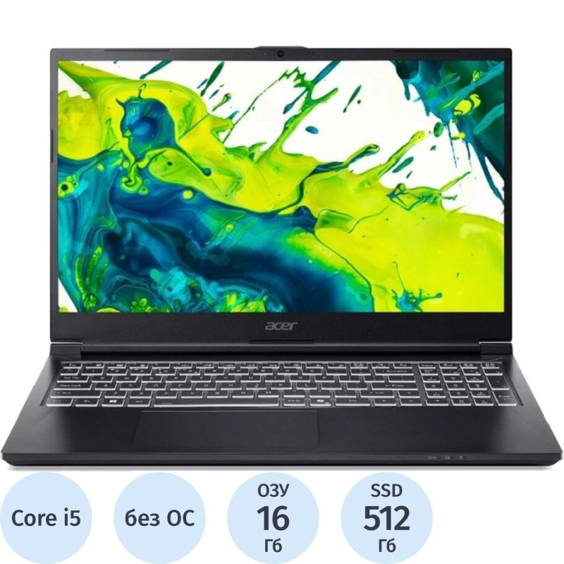 Ноутбук игровой Acer Aspire 7 15.6" Black Intel Core i5 13420H/16 ГБ/SSD 512 ГБ/nVidia GeForce RTX 3050 (NH.QX6CD.003)