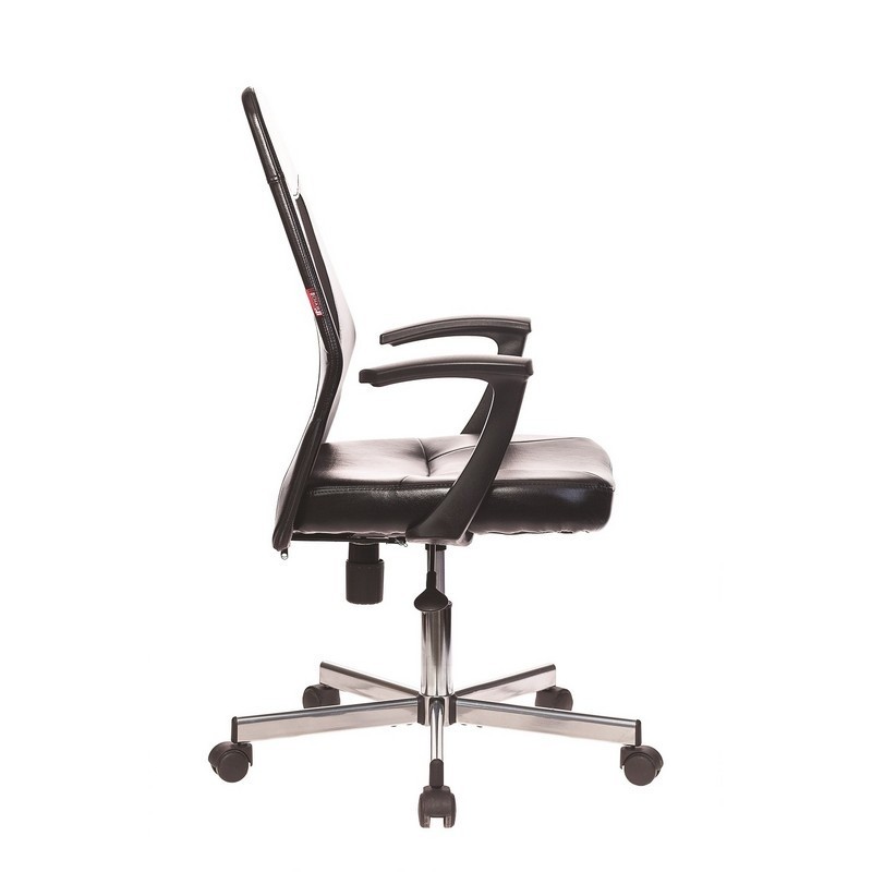 Кресло VB_EChair-225 DSL PTW к/з черный, сетка черная, хром