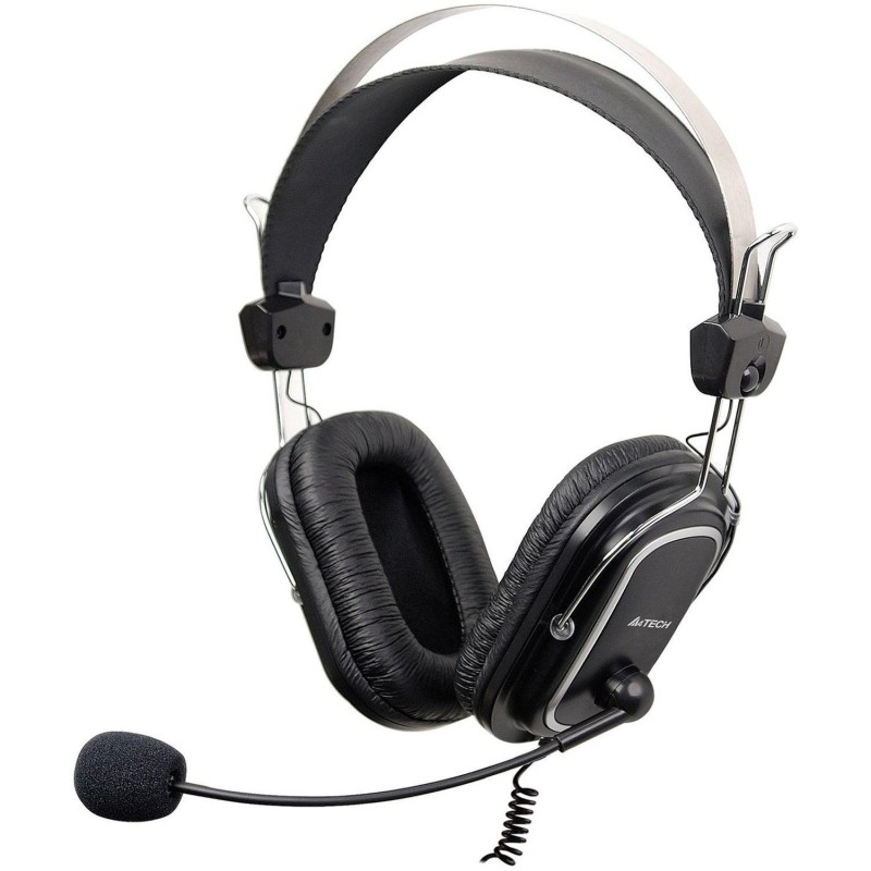 Гарнитура A4Tech (HU-50) черный 2м накладные USB