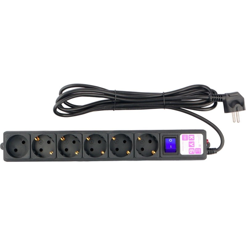 Сетевой фильтр Power Cube 3м 6 розеток, 16А/3,5кВт, провод 3x1,0