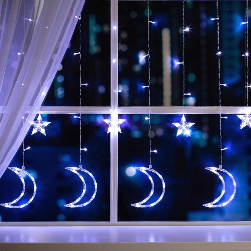 Гирлянда светодиодная Бахрома 2.7x0.9 м Месяц,IP20,138LED,бел,8 реж 4356980