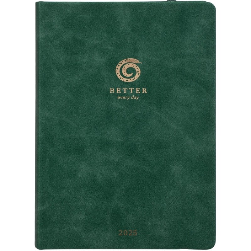 Ежедневник датированный 2025 IF 14х20см 176л. тв. с рез. Snake I1514/green