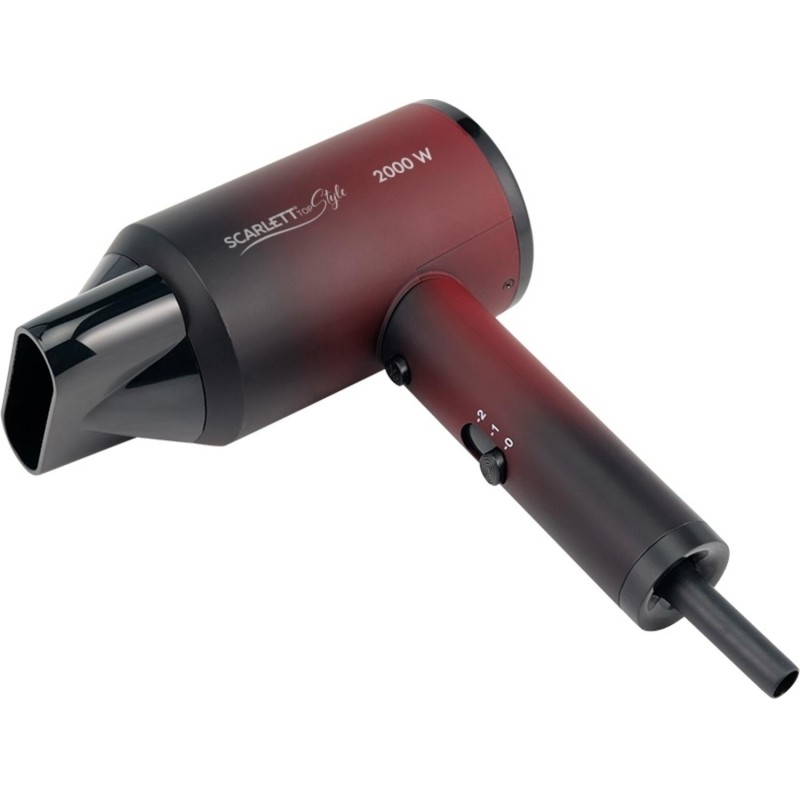 Фен SCARLETT SC-HD70I38, 2000Вт, черный с красным
