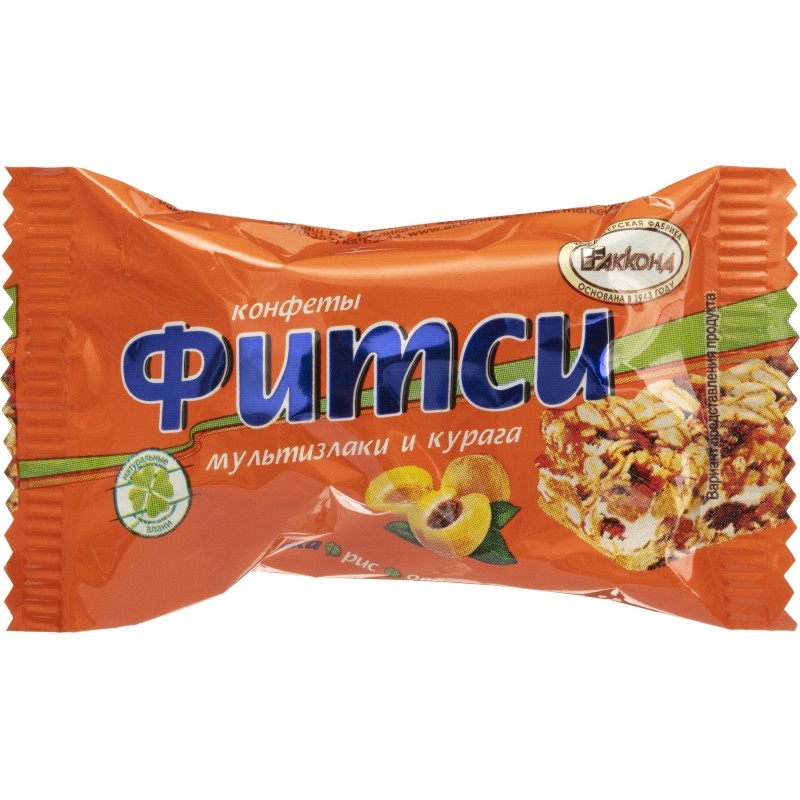 Конфеты Акконд Фитси мультизлаки и курага, 1кг