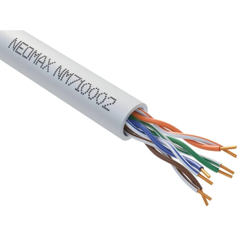 Кабель NEOMAX NM710002 U/UTP cat.5e 4п 305м 24 AWG, Медь, внутр PVC сер