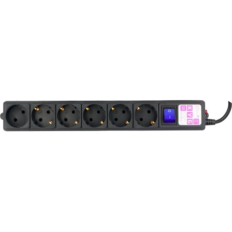 Сетевой фильтр Power Cube 5м 6 розеток, 16А/3,5кВт, провод 3x1,0