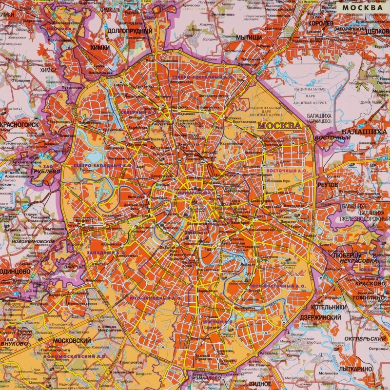 Карта настенная ЦФО (+СПб) 1,58х1,18 м,КН36