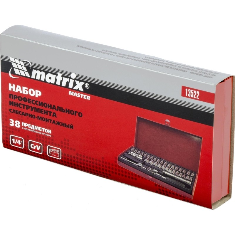 Набор инструмента слесарно-монтажный 38 предметов, 1/4&quot; MATRIX 13522