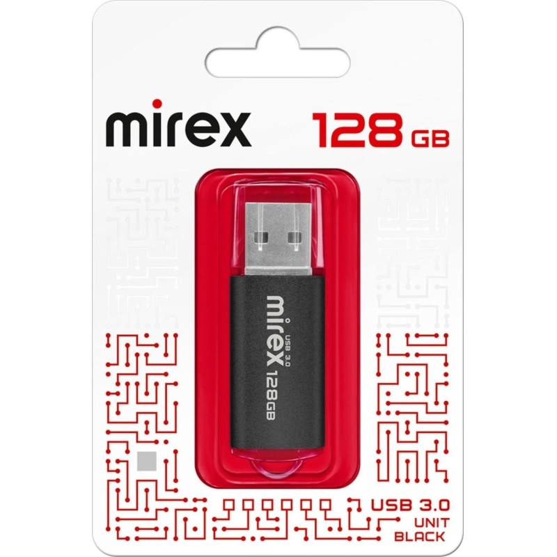 Флеш-память Mirex USB 3.0 UNIT BLACK 128Gb (13600-FM3UB128 )