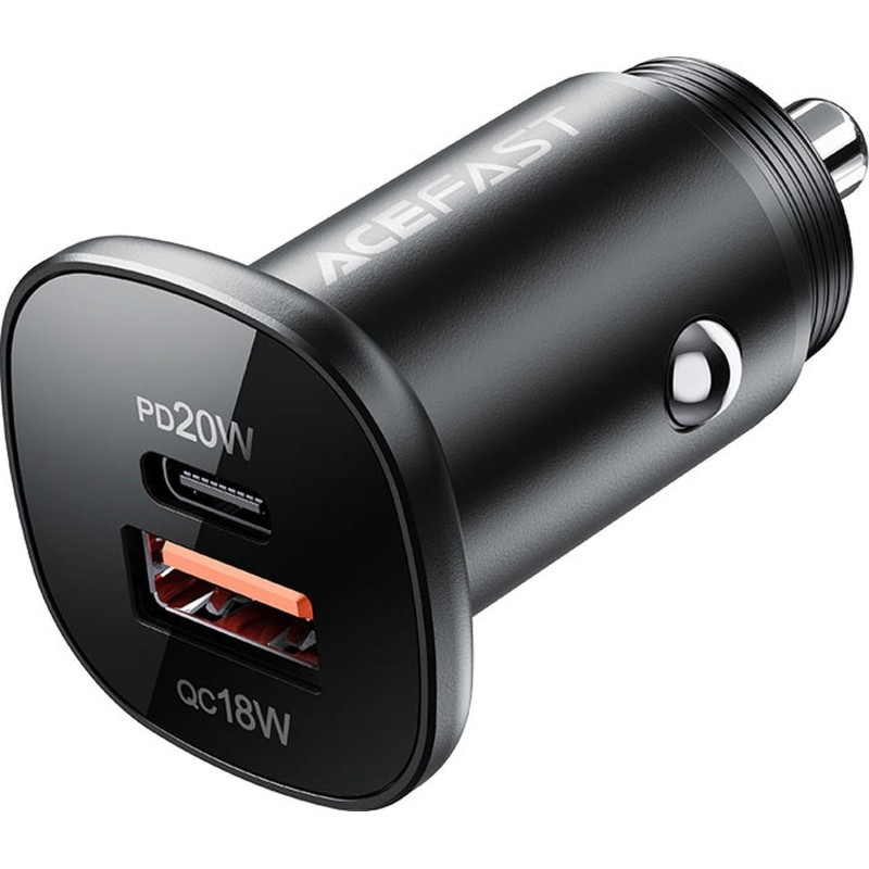 Зарядное устройство ACEFAST B1 mini 38W USB-C+USB-A,автомоб,двухпорт,черный