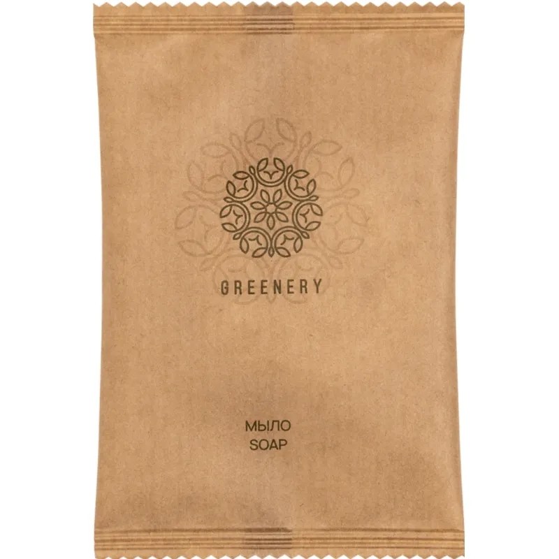 Мыло туалетное GREENERY, 20 гр флопак крафт, 300шт/уп