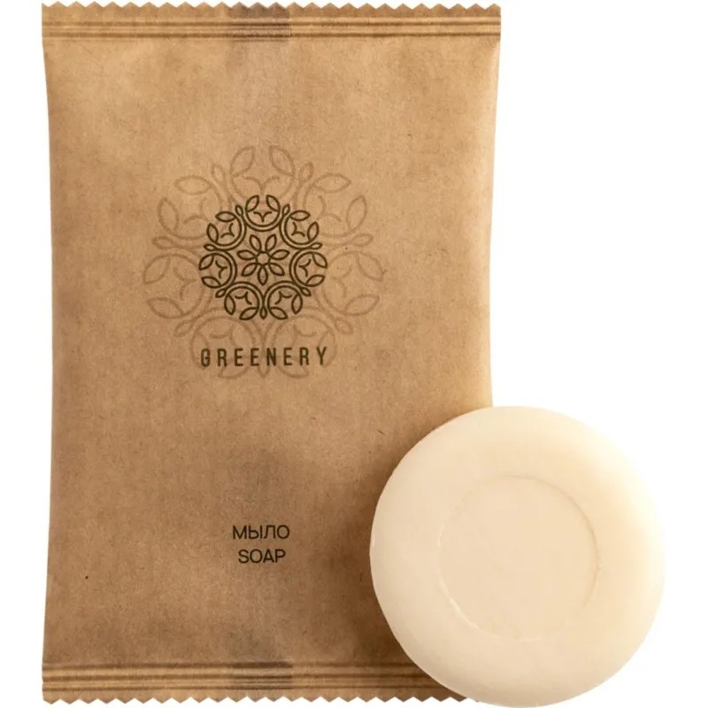 Мыло туалетное GREENERY, 20 гр флопак крафт, 300шт/уп