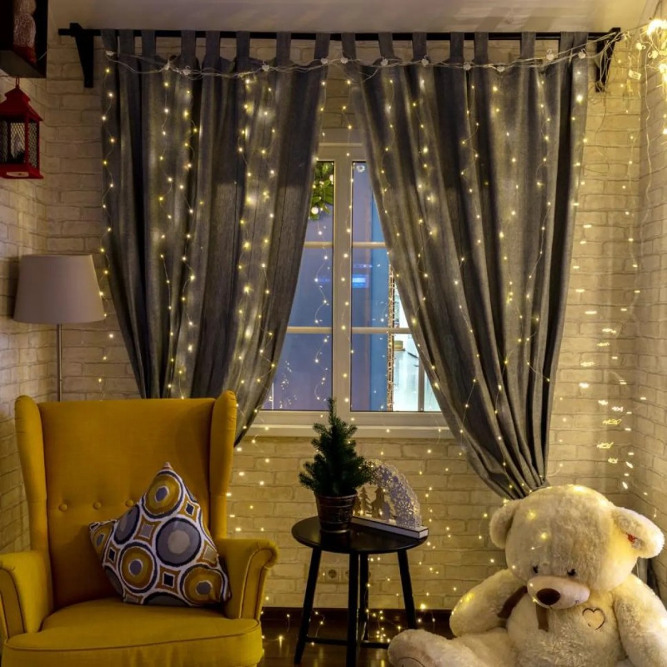 Гирлянда светодиодная Занавес из Росы 6х3м, 600LED, Тепл, USB+пульт 315-996 Гирлянда светодиодная Занавес из Росы 6х3м, 600LED, Тепл, USB+пульт 315-996