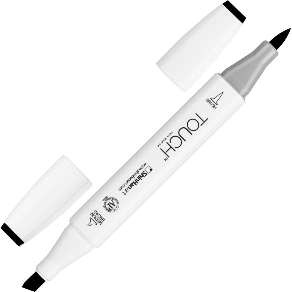 Маркер для скетчей TOUCH BRUSH двухсторонний цв.120 черный, 1210120