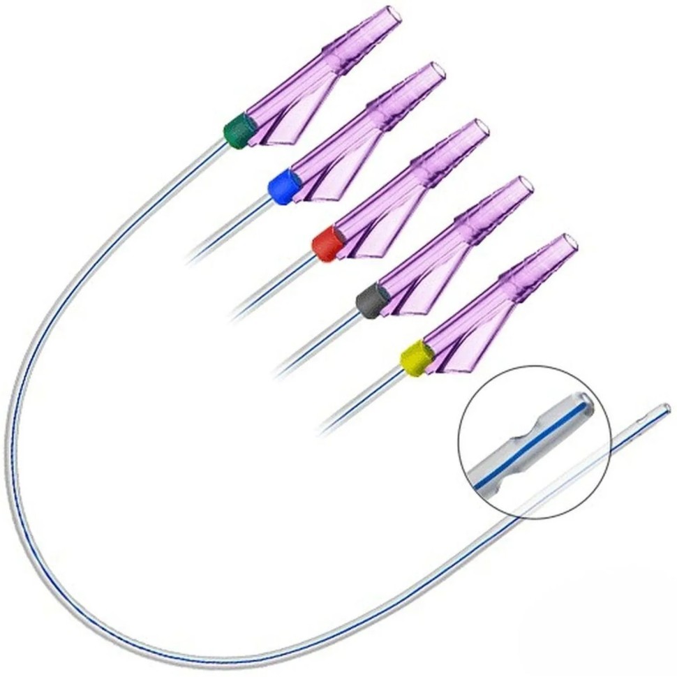 Катетер аспирационный для отсасывания с Vacon коннектором 18Ch 100 шт/уп