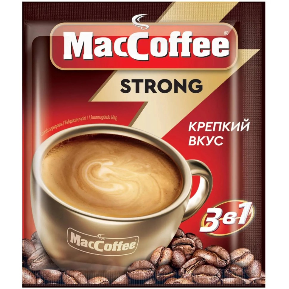 Кофейный напиток MacCoffee Strong 3в1 растворимый 18гx50шт/уп