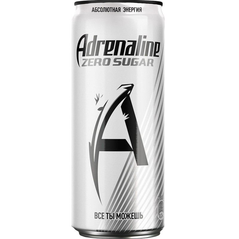 Напиток энергетический Adrenaline Rush без сахара СЭ, ж/б 0,25л