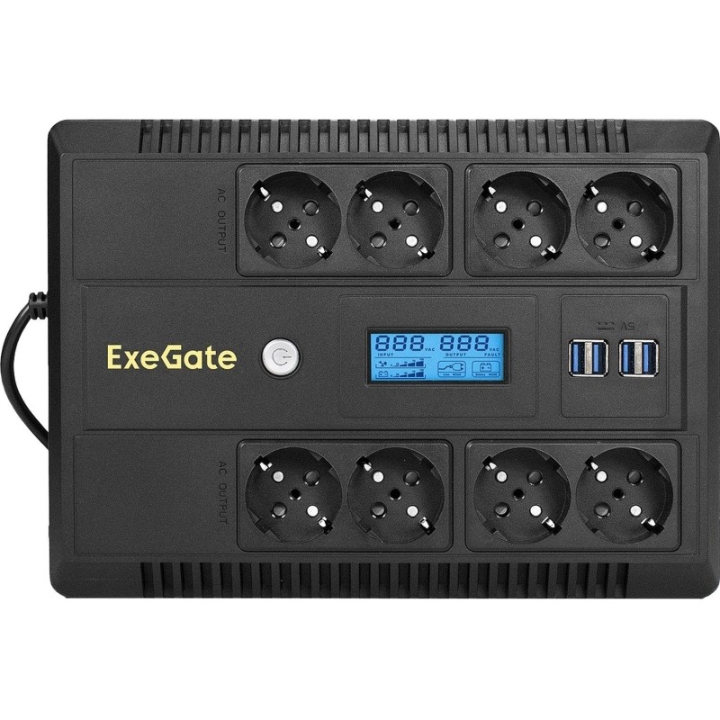 ИБП ExeGate NEO Smart LHB-800 лин-инт, 800ВА/480Вт,8xEURO+4USB(EX293857RUS)