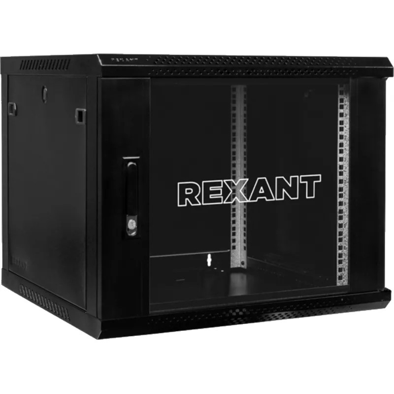 Шкаф настенный REXANT 9U 600x450, дверь сплошное стекло, чер. (04-0964-112)