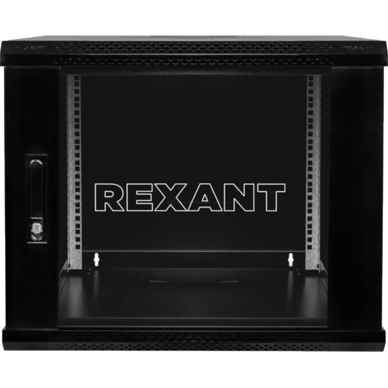 Шкаф настенный REXANT 9U 600x450, дверь сплошное стекло, чер. (04-0964-112)