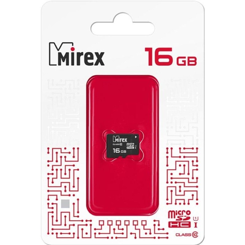 Карта памяти Mirex microSDHC 16Gb (UHS-I, U1, class 10) (13612-MCSUHS16)