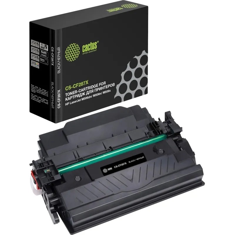 Картридж лазерный Cactus CS-CF287X CF287X чер. пов.емк. для HP LJ M506/M527