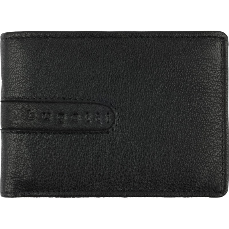Портмоне BUGATTI Bomba, защ RFID,черн, кожа козы/полиэс, 12,5х2х9, 49135201