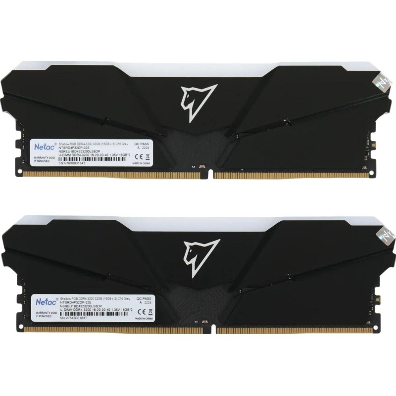 Модуль памяти Netac Shadow RGB 32GB DDR4-3200 C16(NTSRD4P32DP-32E)