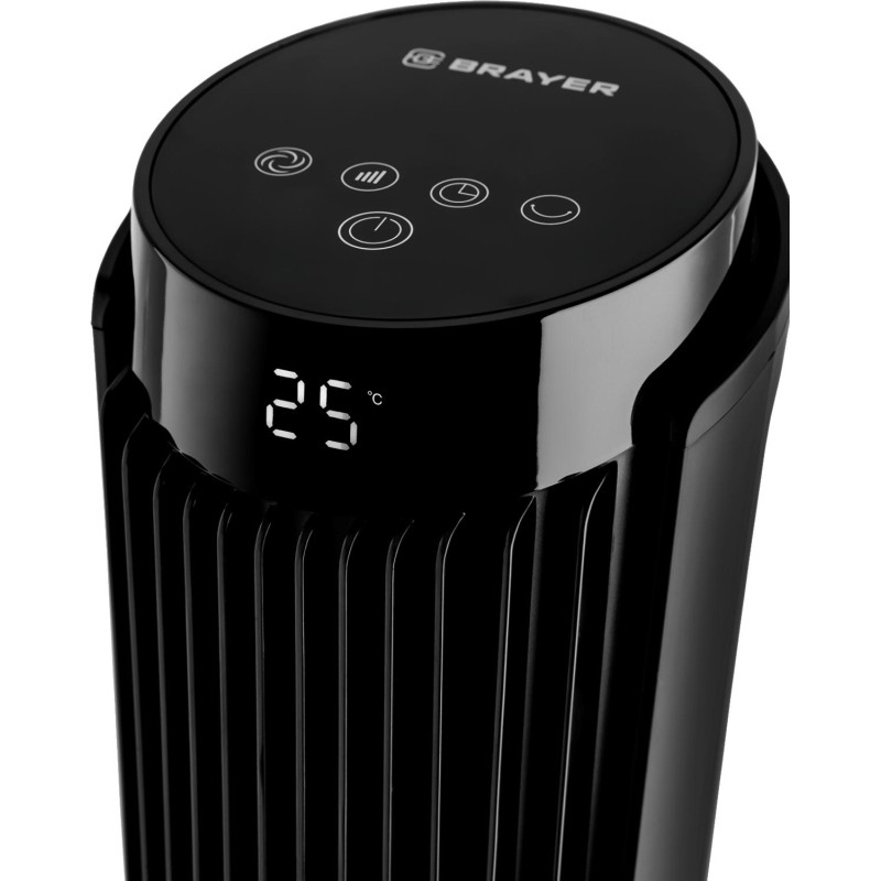 Вентилятор колонный BRAYER 4983BR,пульт ДУ,вращение 70,50 Вт, LED-дисплей