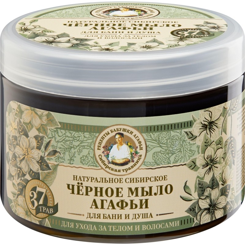 Мыло для бани Черное мыло Агафьи Травы и сборы Агафьи 500 мл