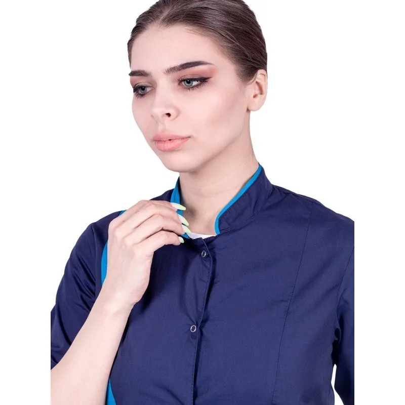 Халат ДИАНА, т/синий-голубой (Хал 818), 80-84/ 158-164