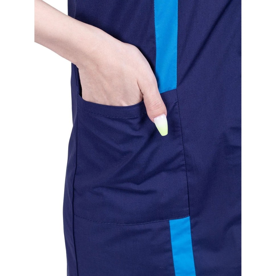 Халат ДИАНА, т/синий-голубой (Хал 818), 80-84/ 158-164