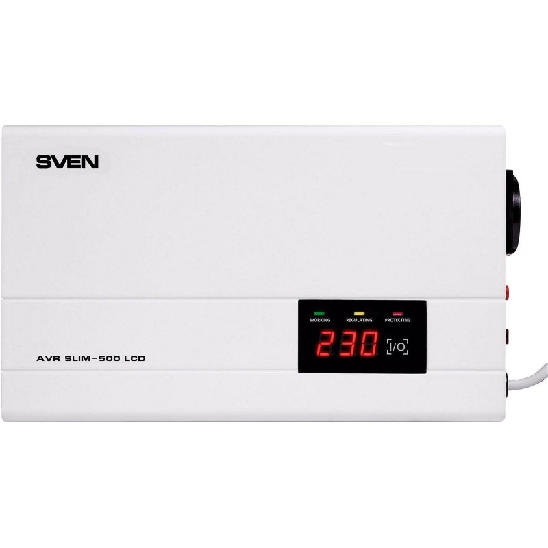 Стабилизатор напряжения SVEN AVR SLIM-500 LCD 400Вт, 1xCEE7/4