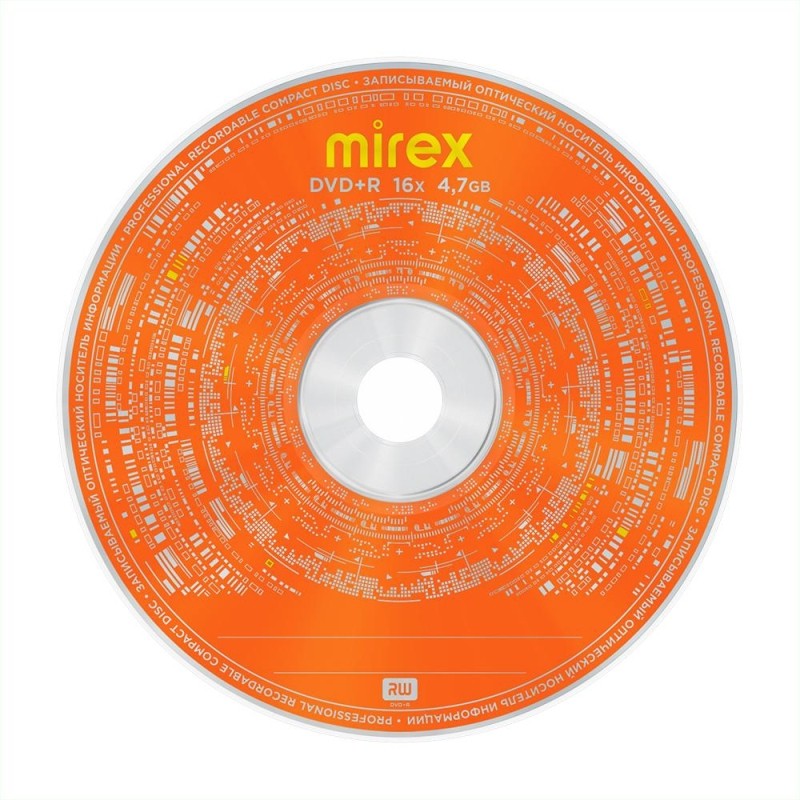 Носители информации DVD+R Mirex 16X 4,7Gb 50шт/уп (50/500) (UL130013A1T)