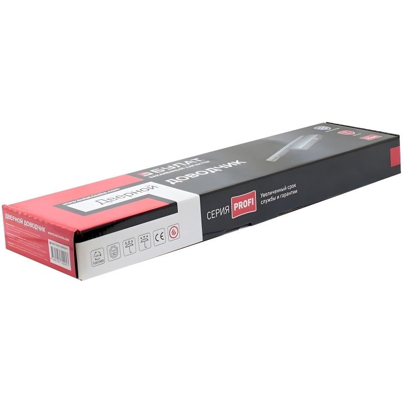 Доводчик БУЛАТ PROFI  ДД 802/3 AH-B (40-80 кг) черный, со скольз. тягой