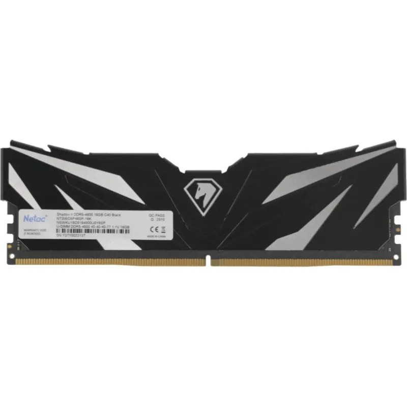Модуль памяти Netac Shadow II DDR5 DIMM 16b 4800МГц (NTSWD5P48SP-16K)