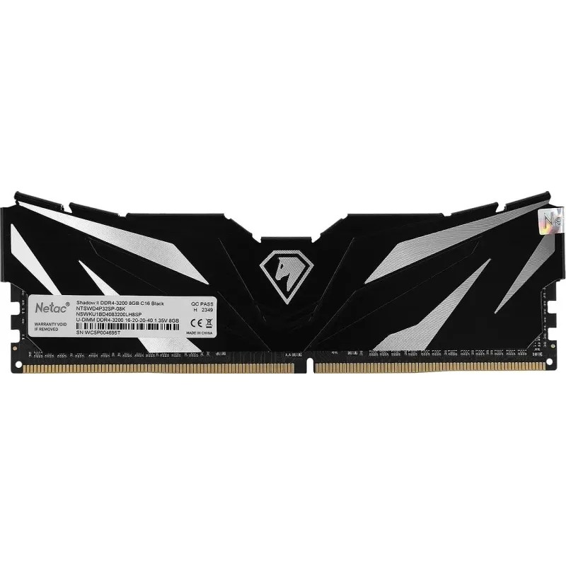 Модуль памяти Netac Shadow II 8GB DDR4 DIMM 3200Мгц (NTSWD4P32SP-08K)