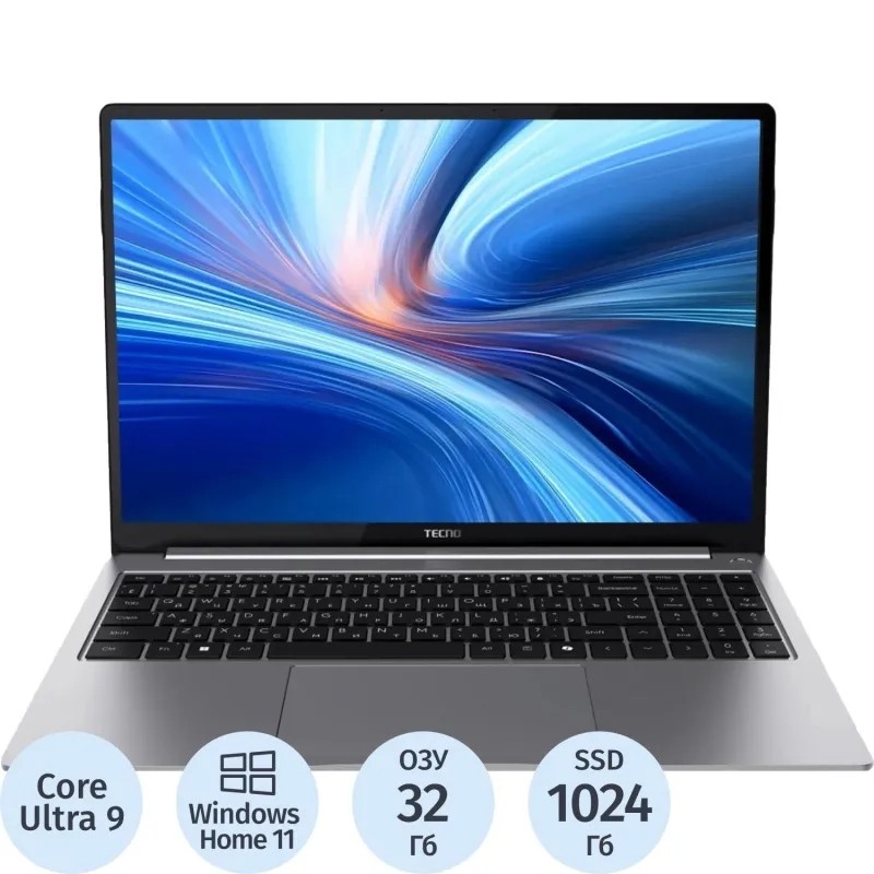 Ноутбук Tecno MegaBook T16MA Pro(71003300455)U9 185H/32Gb/1Tb SSD/16/W11H