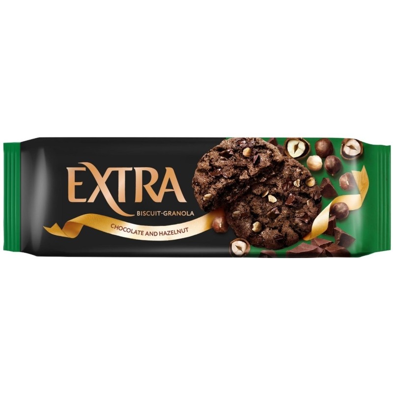 Печенье сдобное Extra Гранола с шоколадом и фундуком, 150 гр