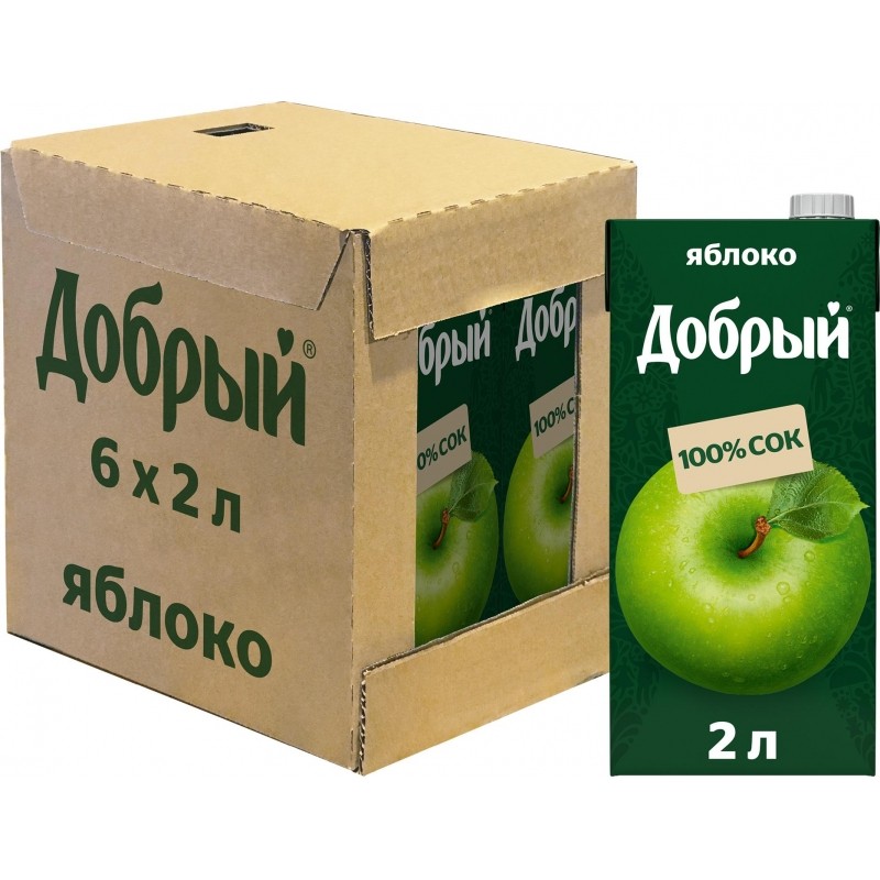 Сок Добрый яблочный 2 л