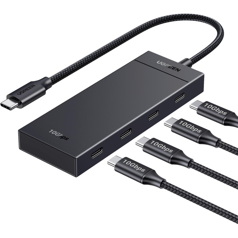 Разветвитель USB UGREEN CM806 (35584) USB-C to 4xUSB-C Хаб безPD черный