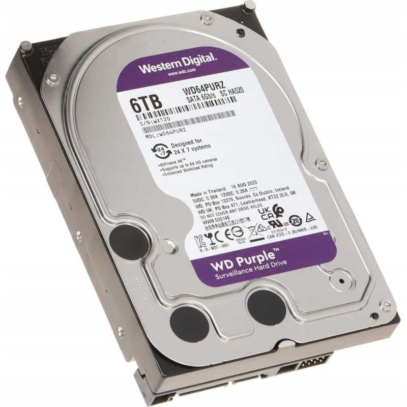 Жесткий диск Western Digital Purple 6TB, SATA, 5400rpm, 256MB(WD64PURZ)