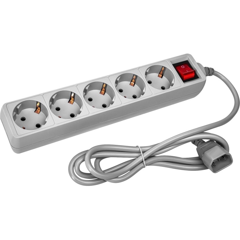 Сетевой фильтр PC Pet AP01006-E-G 1.8м (5 розеток) серый (пакет ПЭ)