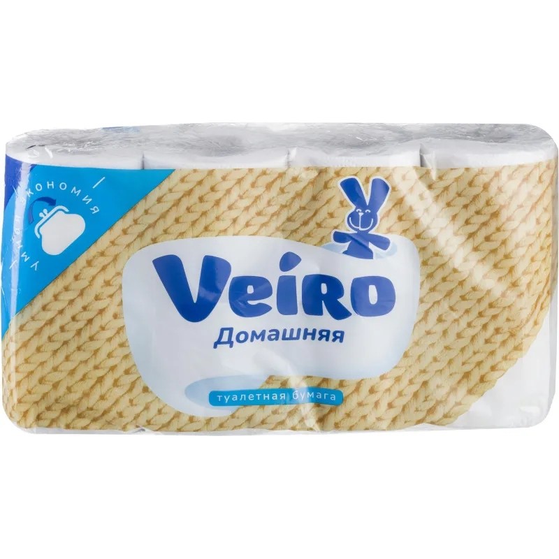 Бумага туалетная Veiro Домашняя 2сл бел втор втул 15м 8рул/уп 1с28